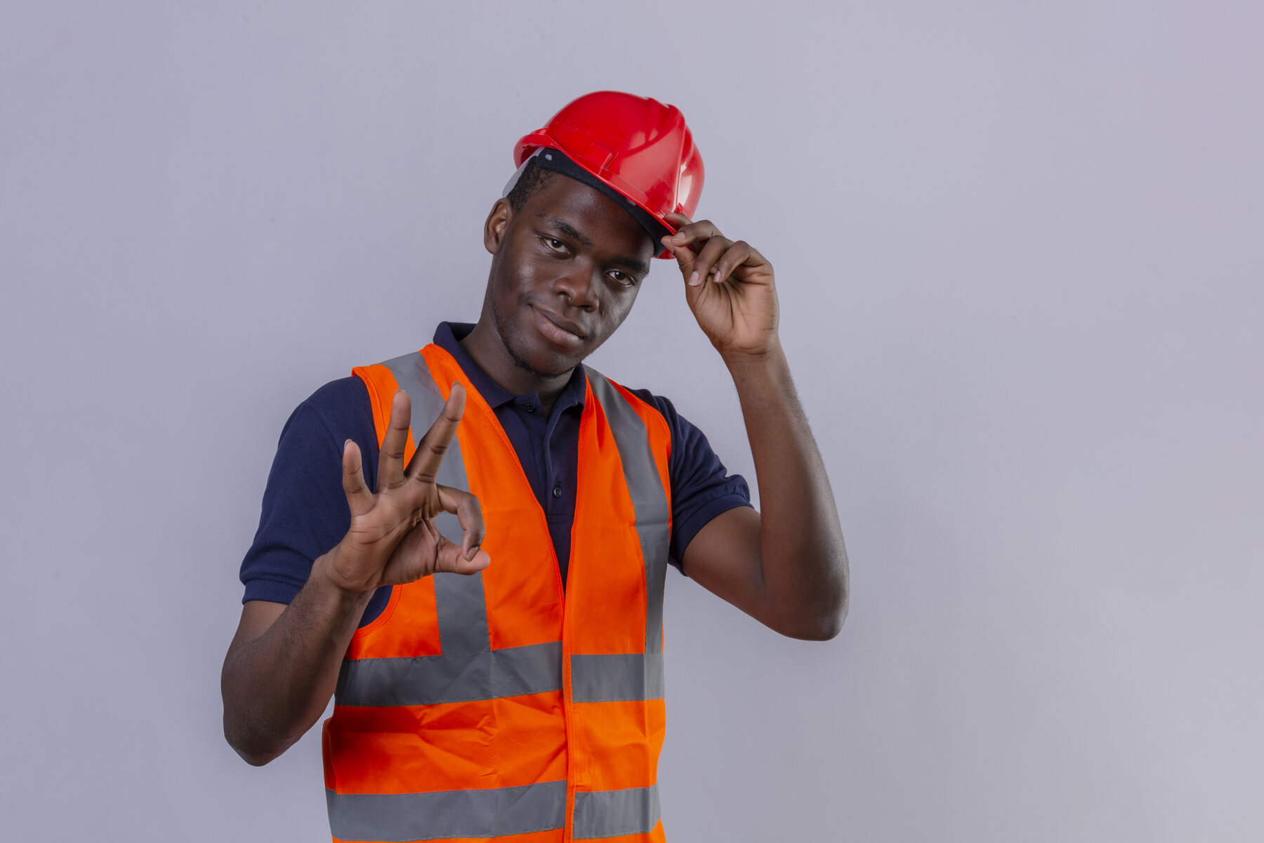 Construction workers wearing protective equipment